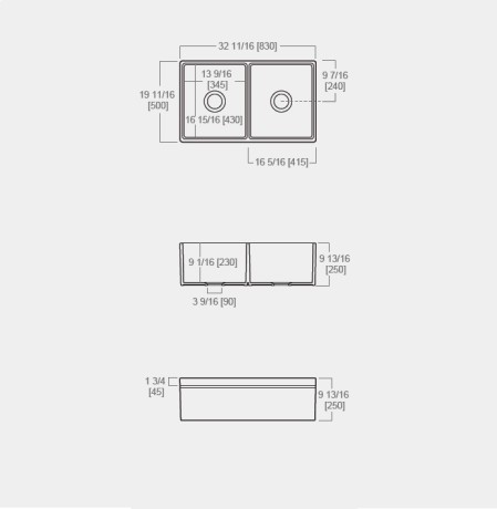 Кухонная мойка SIMAS LAVABI накладная двойная глазированная с 4 сторон без отверстий цвет белый Q532